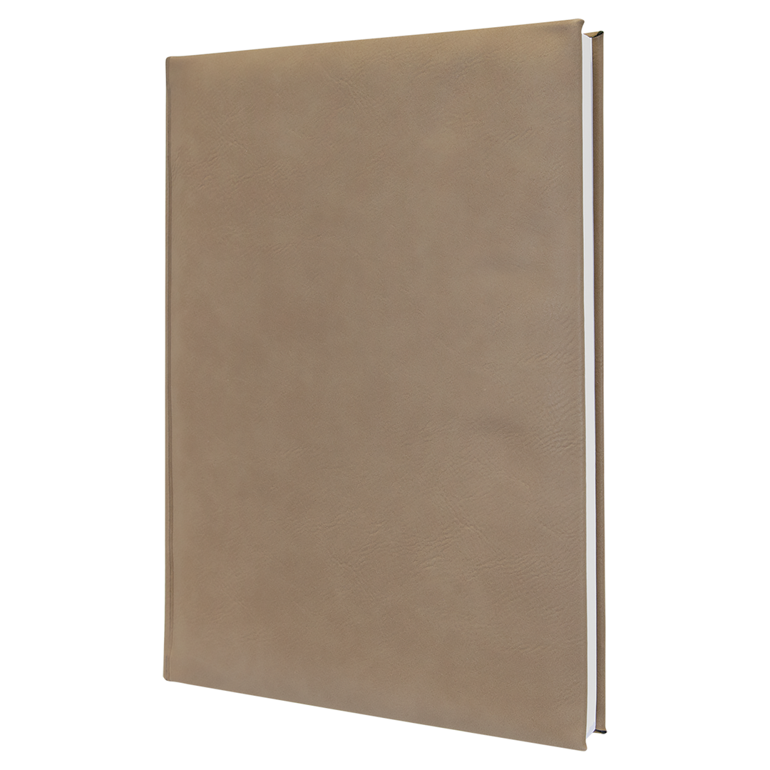 7" x 9 3/4" Laserable Leatherette Sketch Book with Unlined Notepad