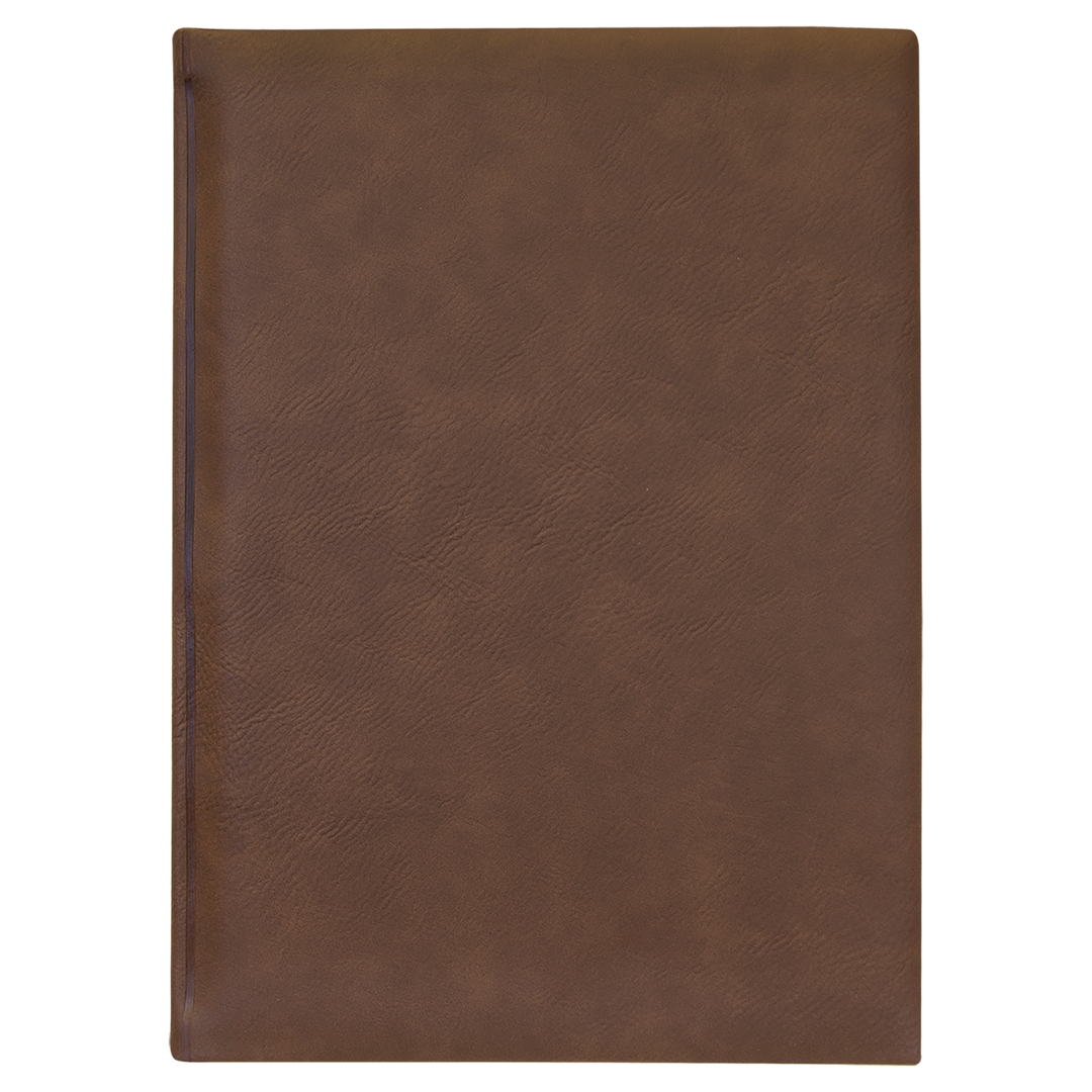 7" x 9 3/4" Laserable Leatherette Sketch Book with Unlined Notepad
