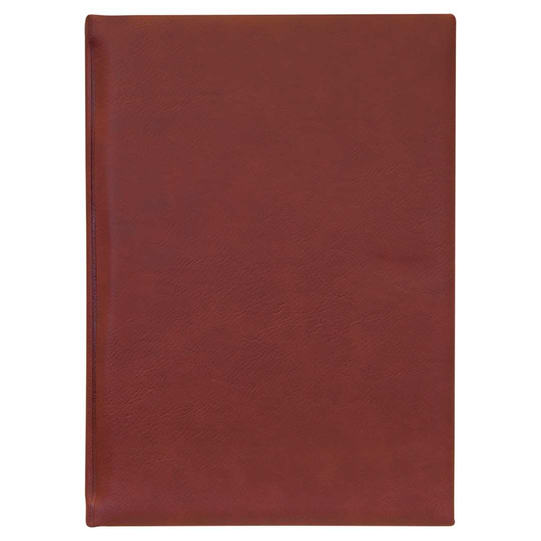 7" x 9 3/4" Laserable Leatherette Sketch Book with Unlined Notepad