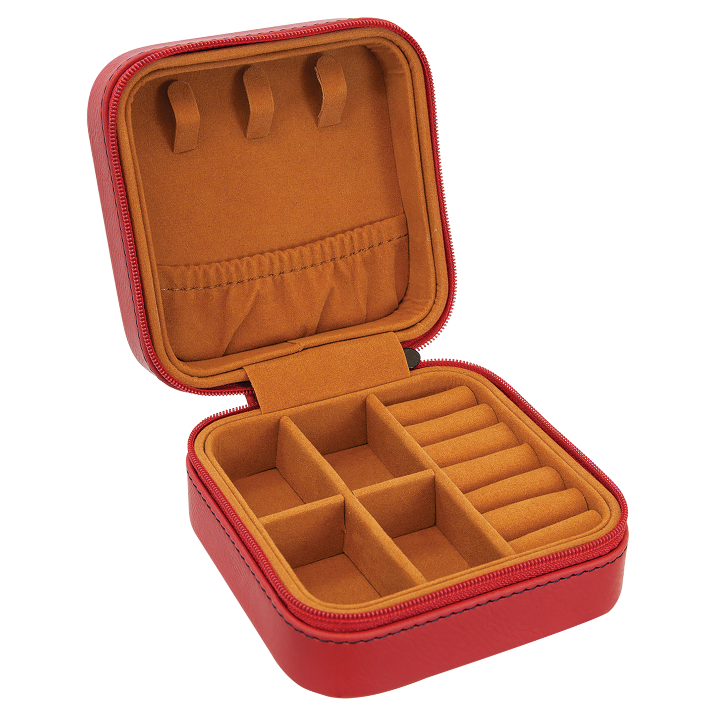 4x4 Leather Jewelry box with tan lining