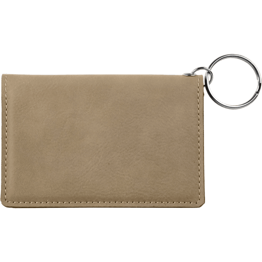 4 1/4" x 3" Laserable Leatherette Keychain ID Holder