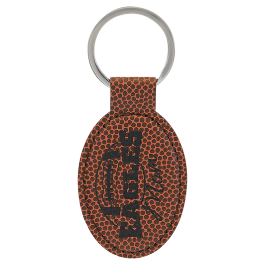 Football Leather Oval Keychain