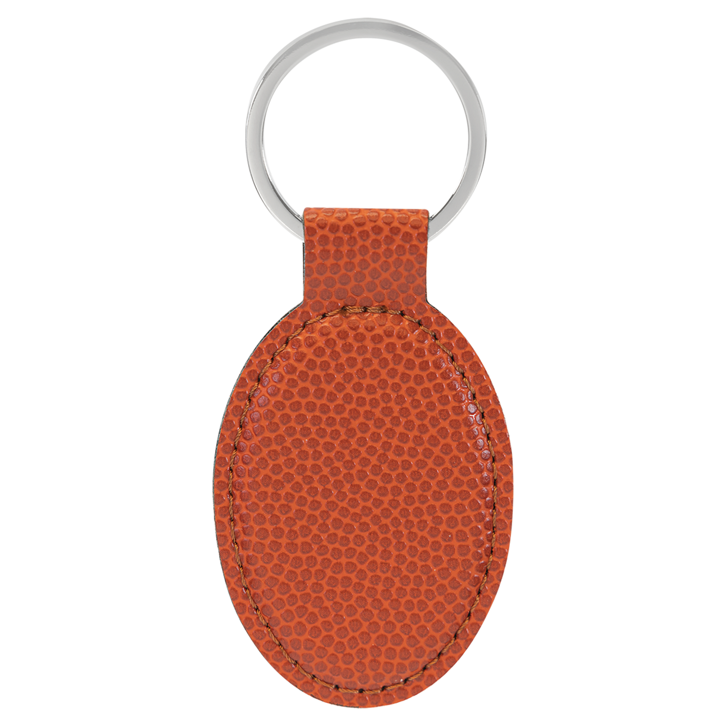 Basketball Leather Oval Keychain