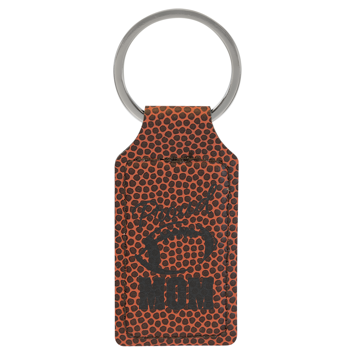 Football Leather rectangle keychain