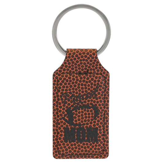 Football Leather rectangle keychain