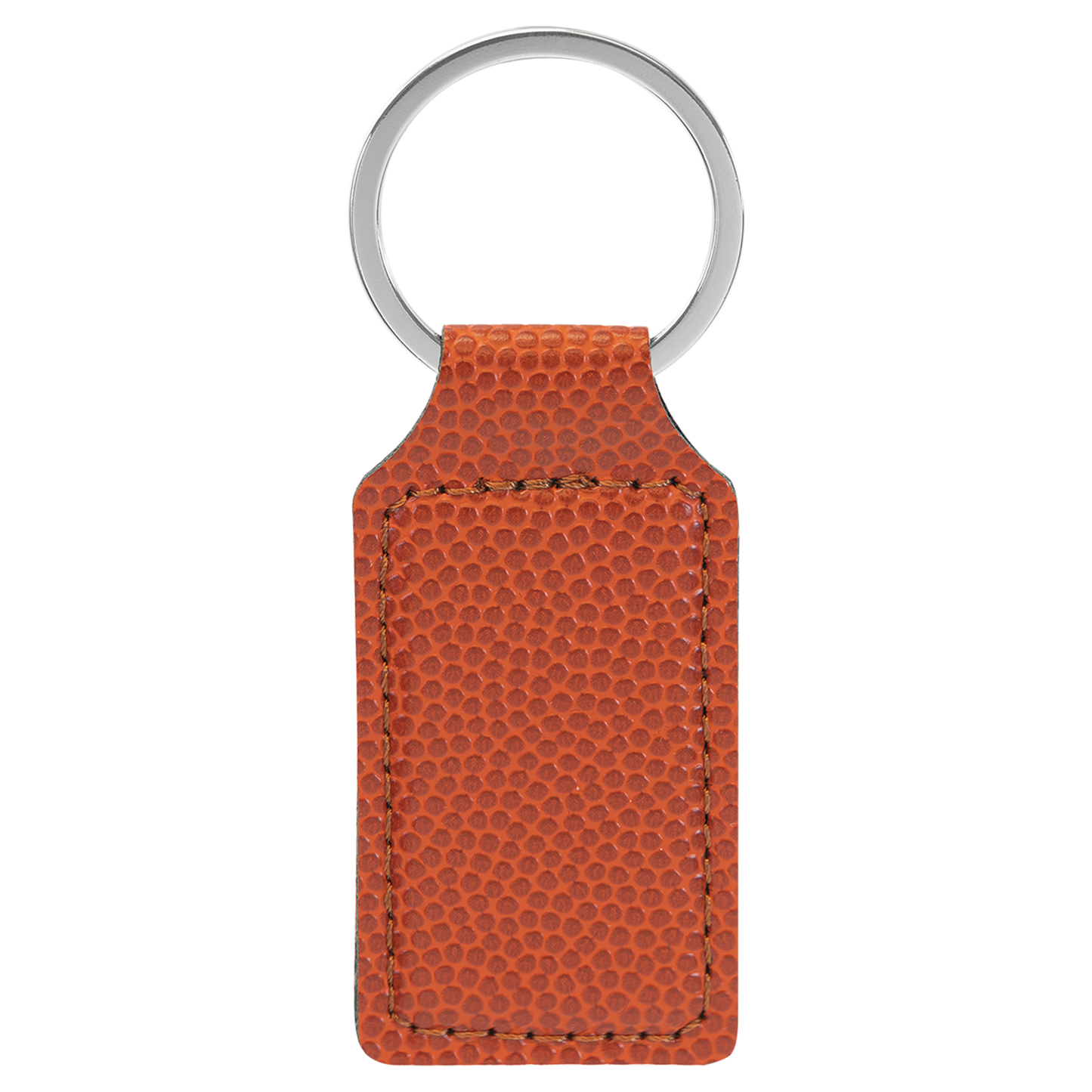 Basketball leather rectangle keychain