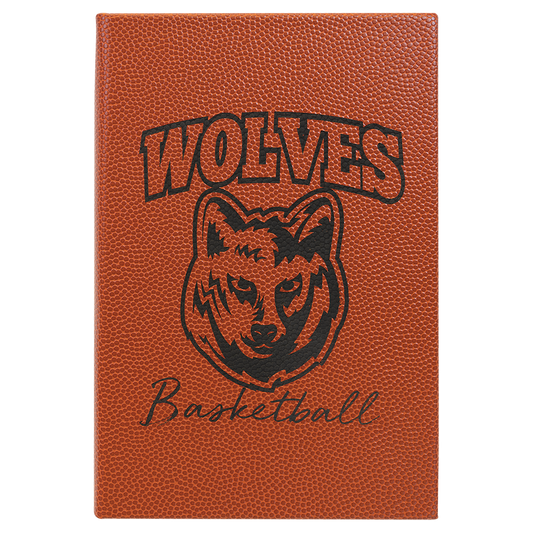Basketball Leather Journal with Lined Notepad