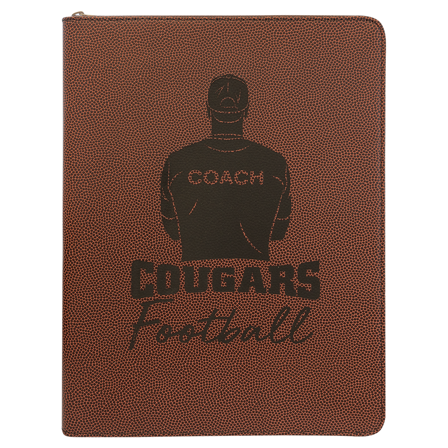 Football w/ Zipper leather portfolio with notepad