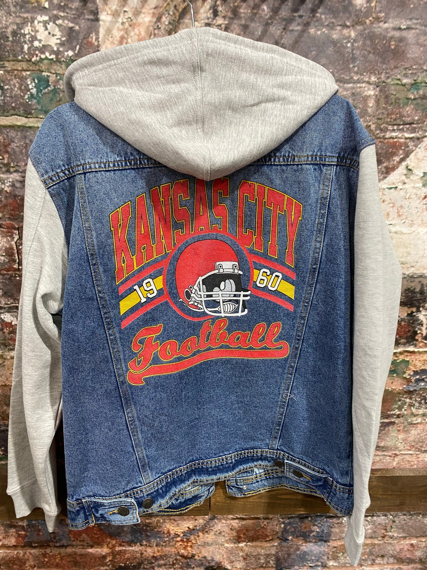 KC Football Hoodie Jean Jacket
