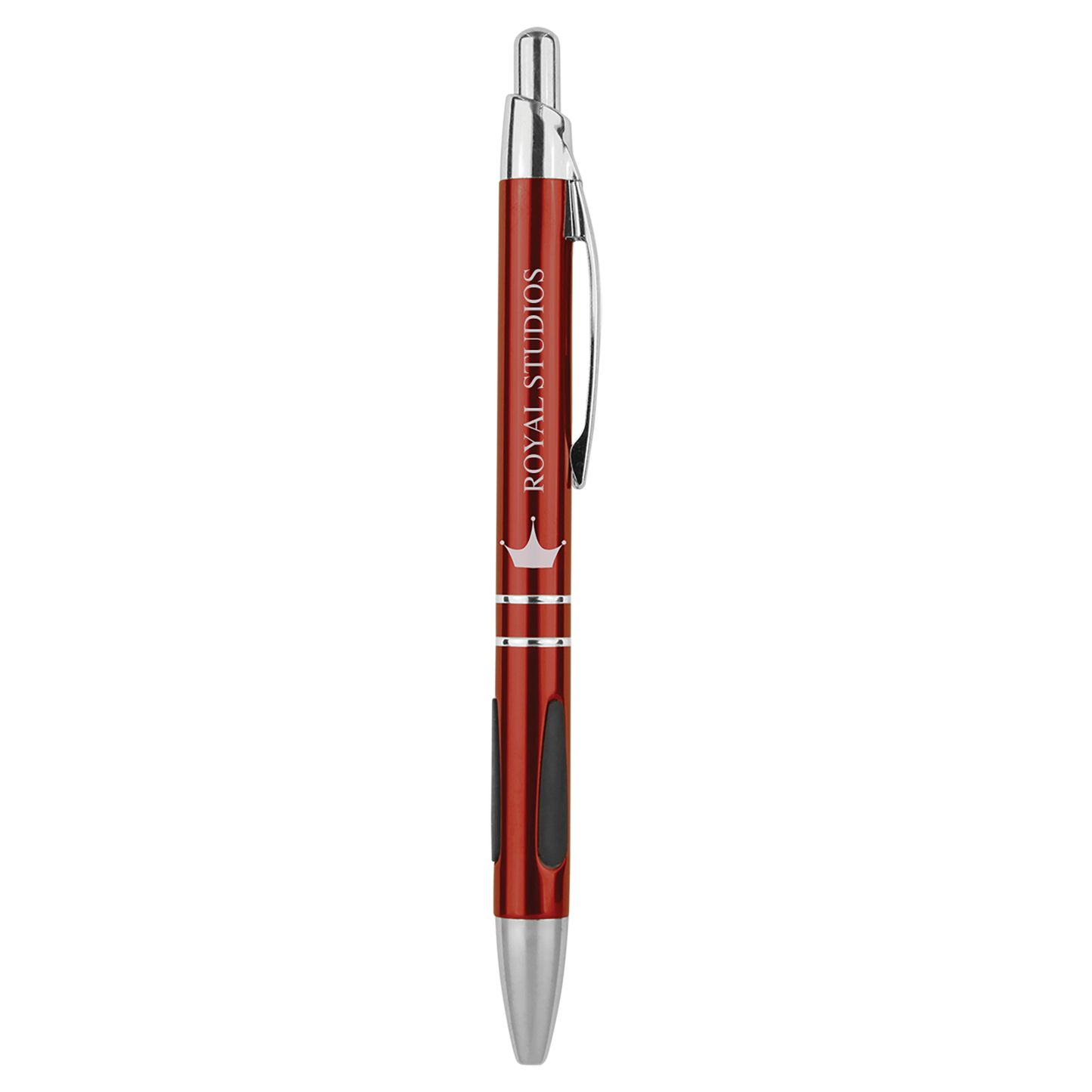Silver Trim Laserable Pen with Gripper