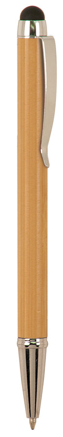 Silver Trim Laserable Pen with Stylus