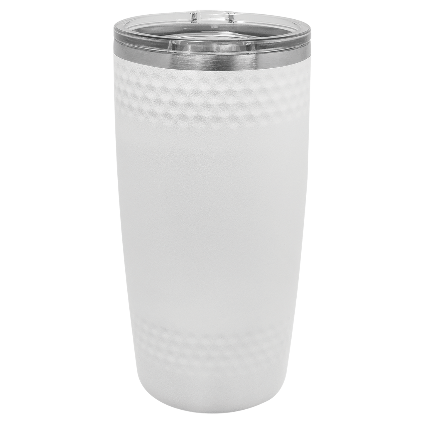 20 oz. White Golf Tumbler with Dimples and Slider Lid
