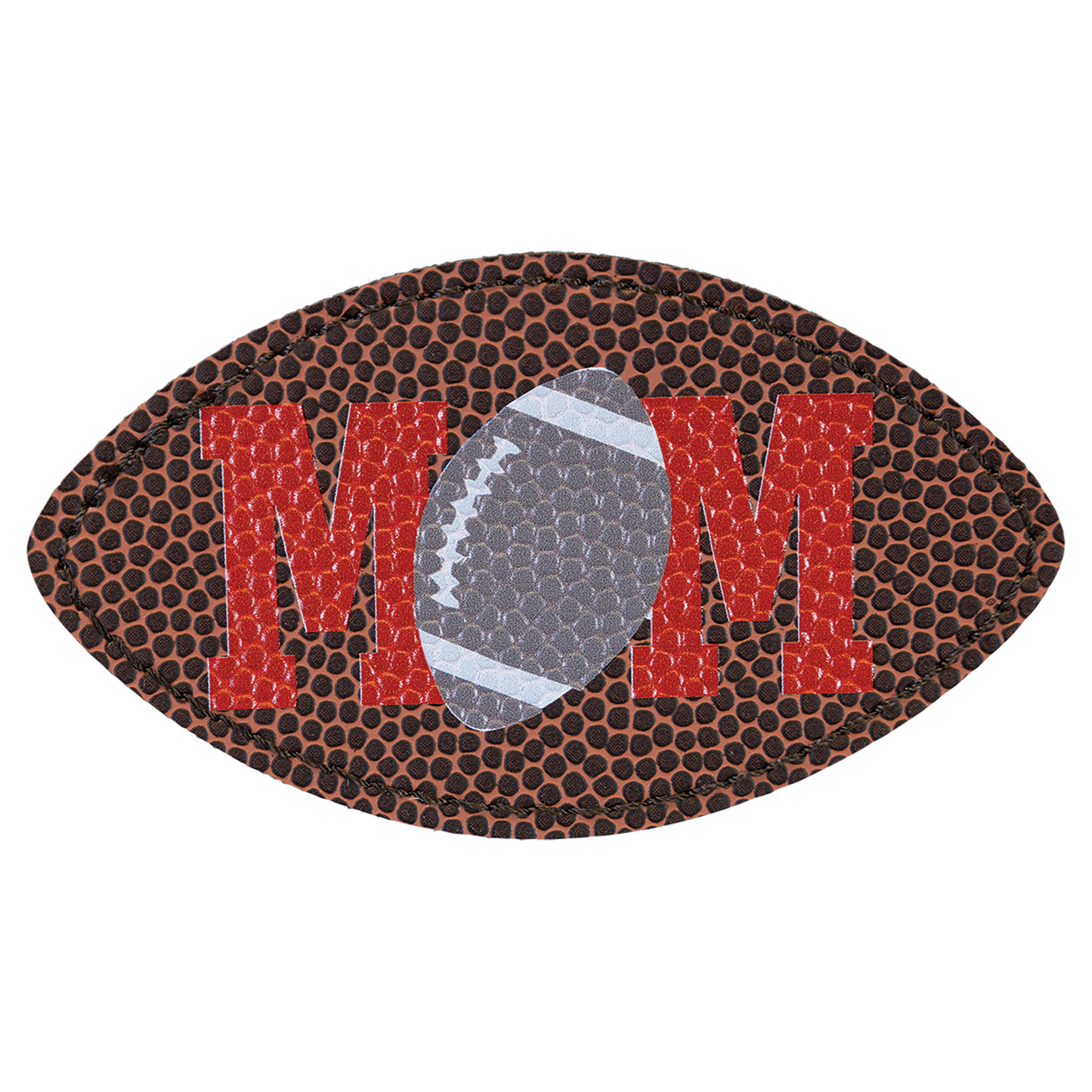 Football Shaped leather patch with adhesive