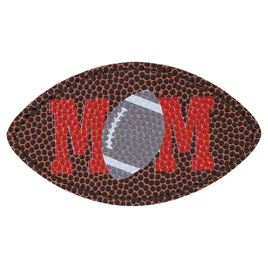 Football Shaped leather patch with adhesive