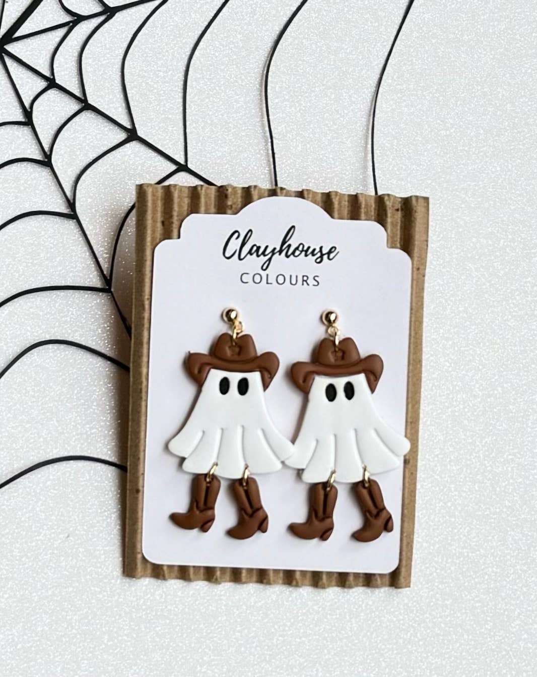 Cowboy Ghost Halloween Earrings
