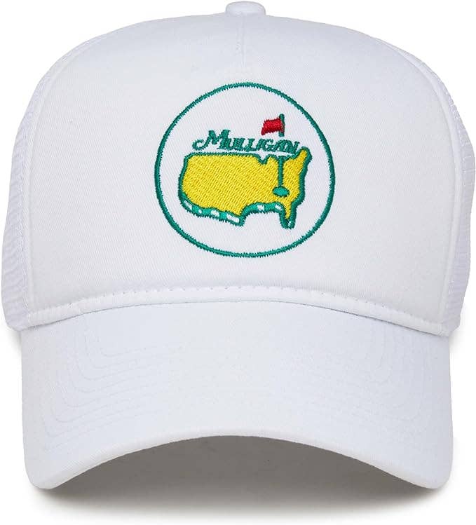 5 Panel Trucker Hat: Mulligan - White