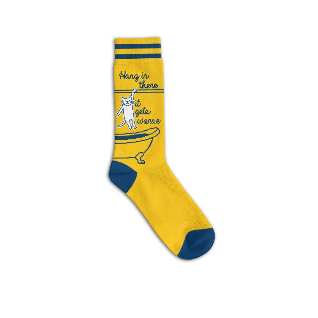 Hang In There - It Gets Worse Socks | Funatic