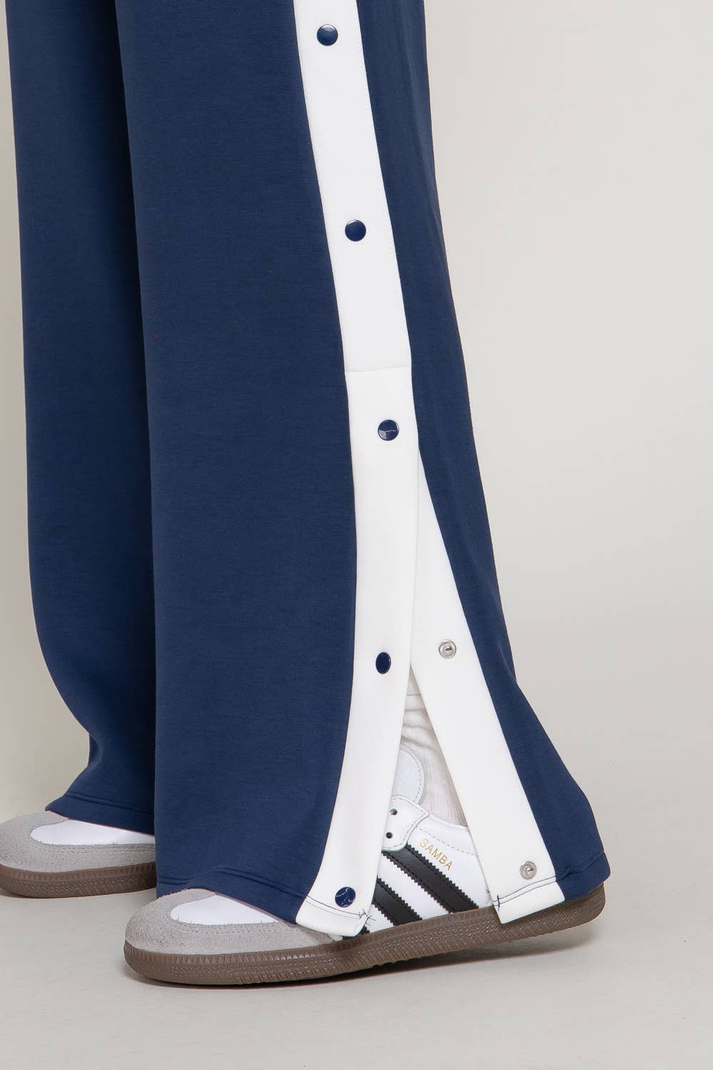 Soft Modal Scuba Side Contrasting Panels Straight Pants