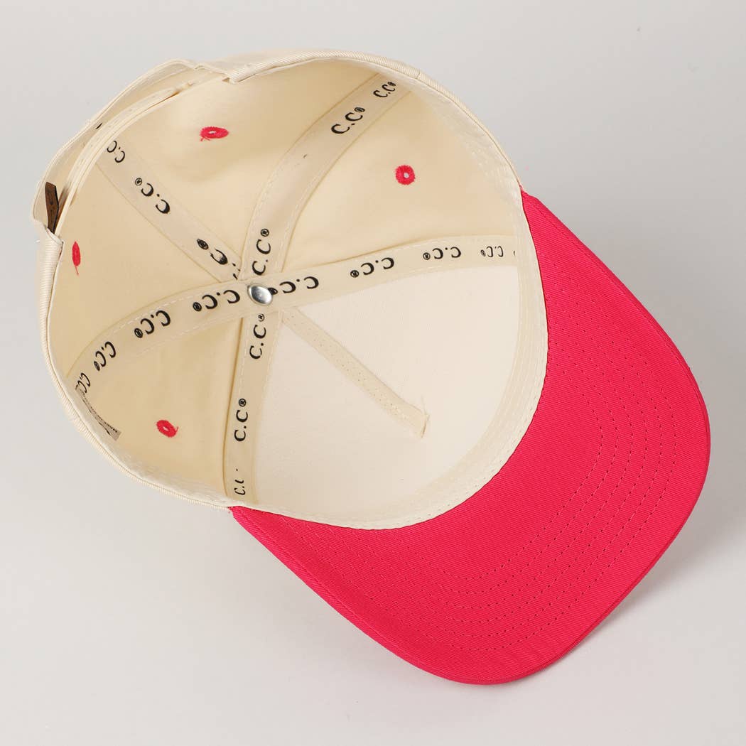 Kids Plain Two Tone Canvas Cotton Baseball Cap