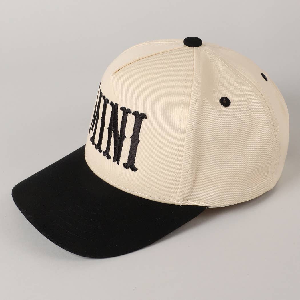 MINI Lettering Embroidery Two-Tone Baseball Cap For Kids