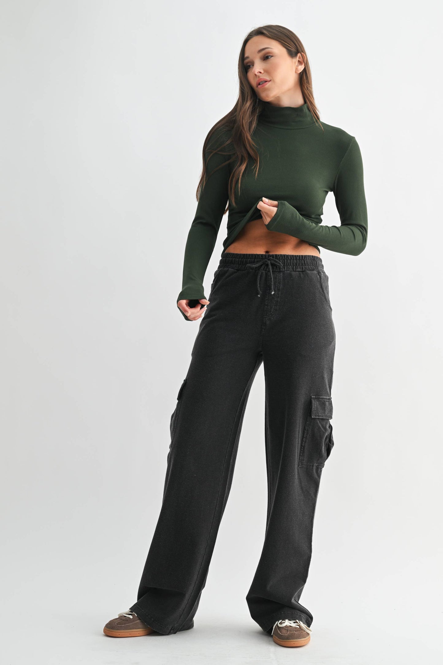Micro Ribbed Long Sleeve Turtleneck