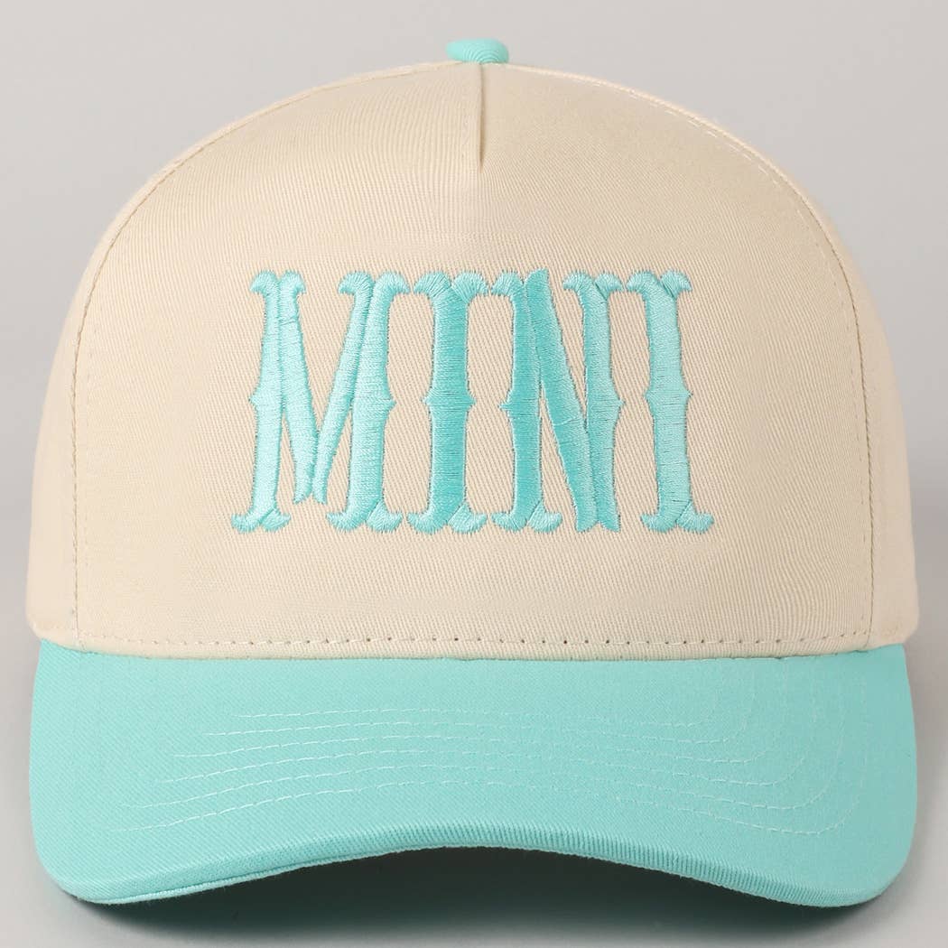 MINI Lettering Embroidery Two-Tone Baseball Cap For Kids
