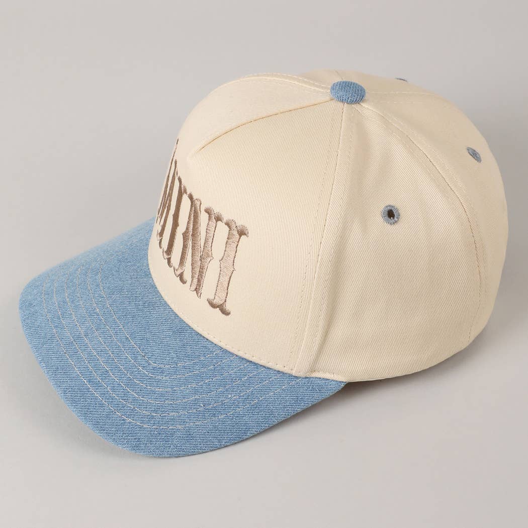 MINI Lettering Embroidery Two-Tone Baseball Cap For Kids