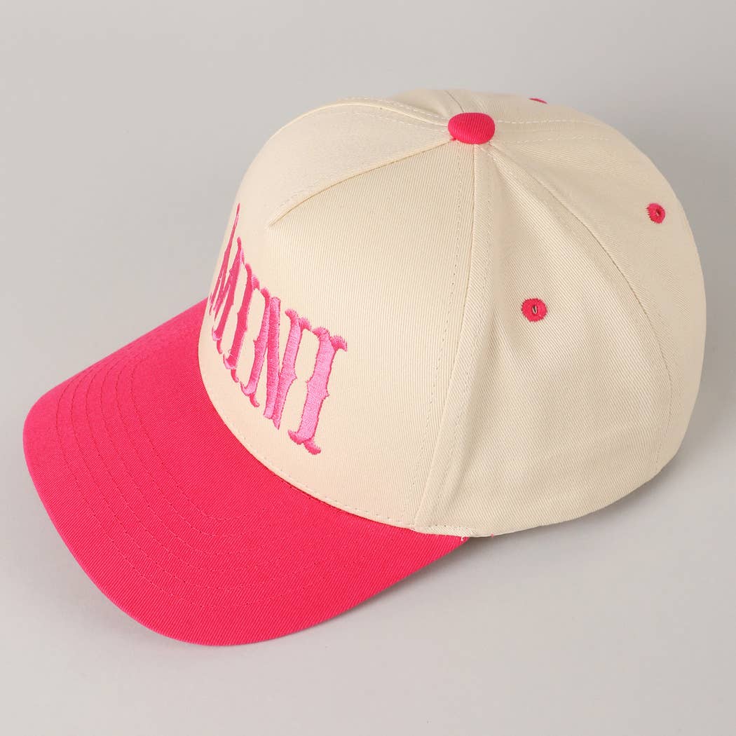 MINI Lettering Embroidery Two-Tone Baseball Cap For Kids