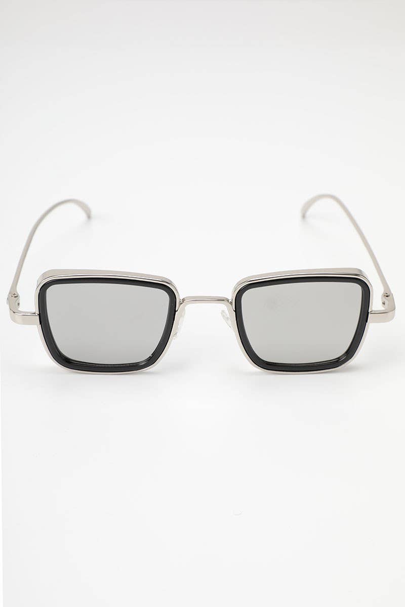 Tinted Lenses Metal Frame Rectangular Sunglasses