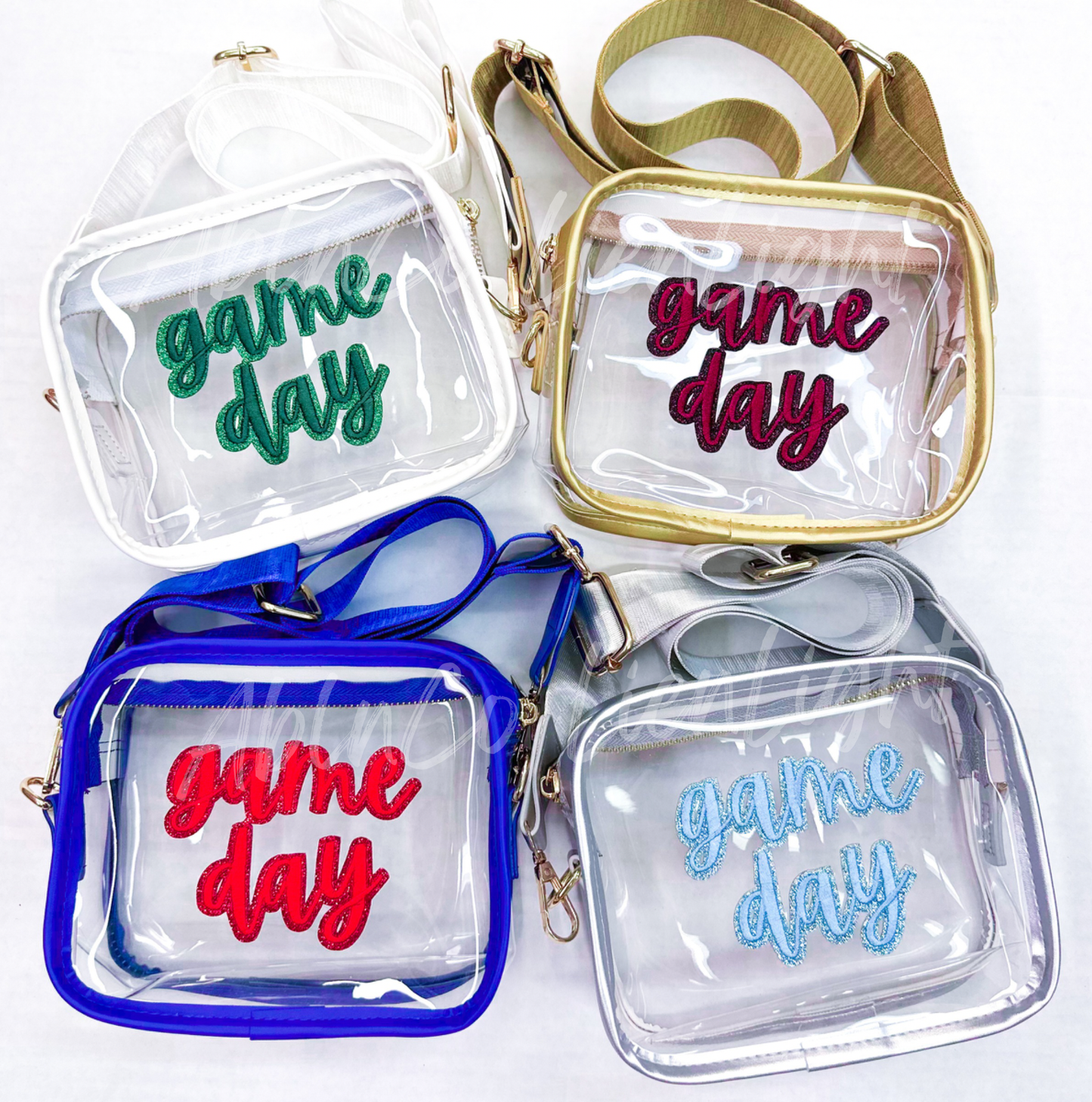 Red sticker adhesive game day clear stadium bag patch