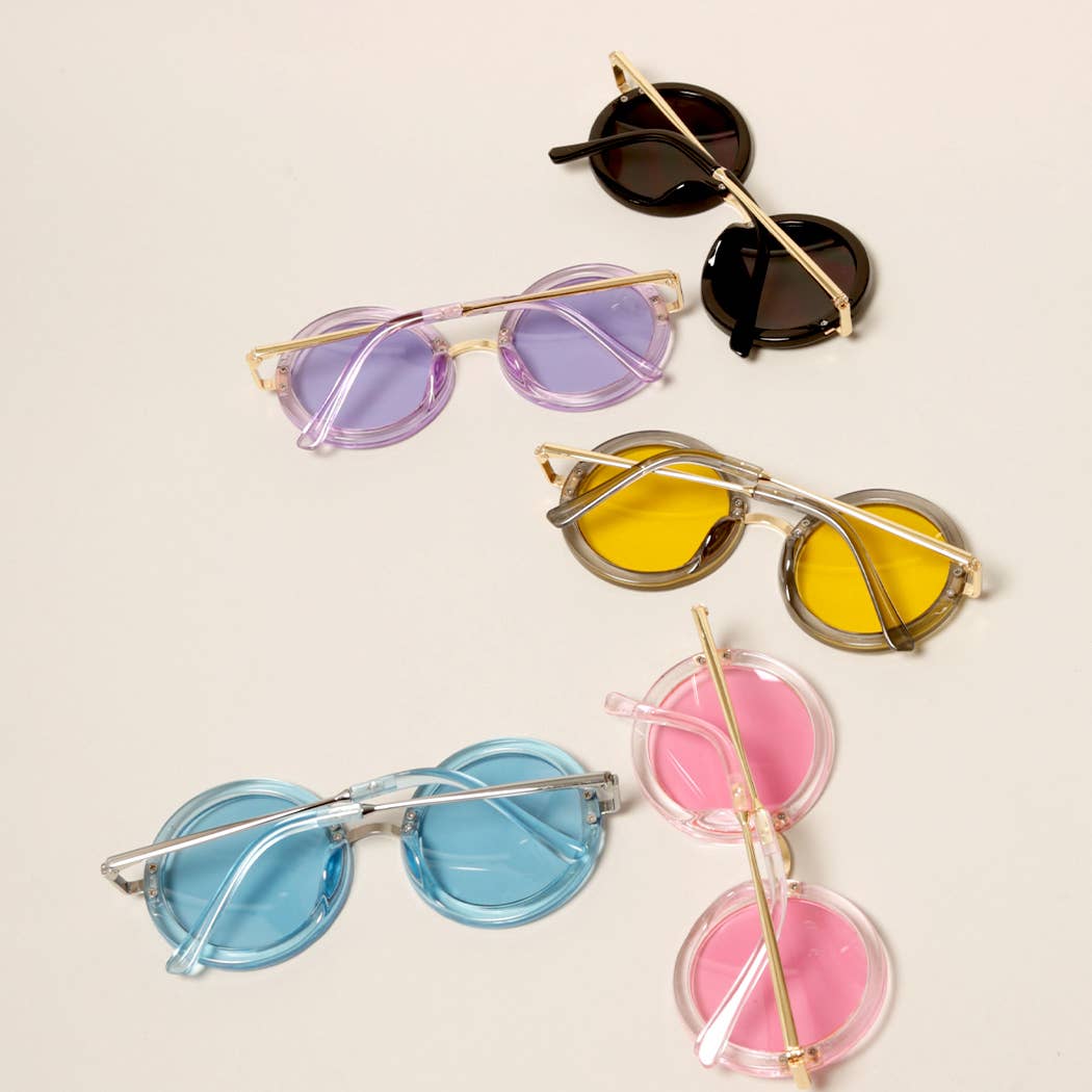 Kids Trendy Colorful Round Sunglasses