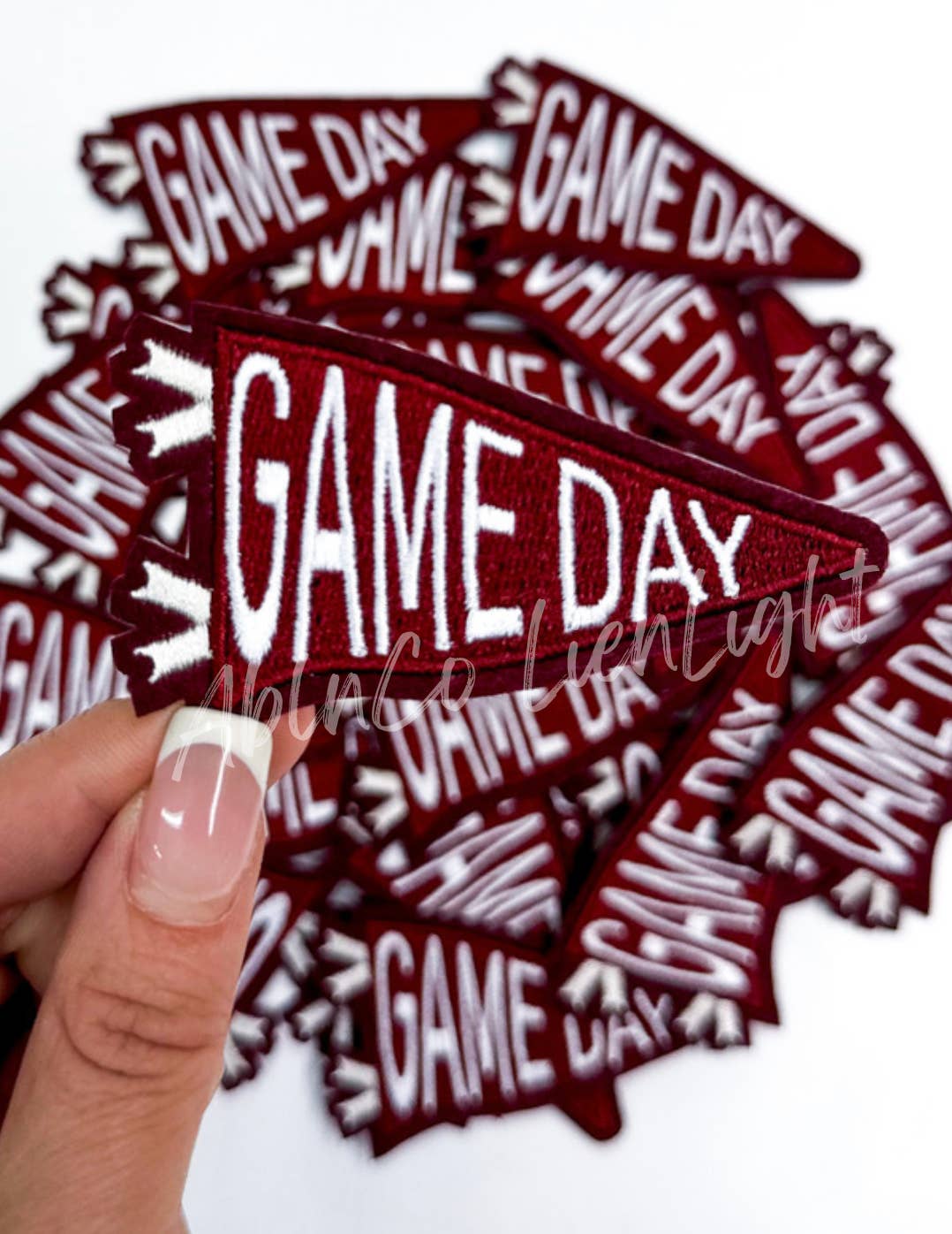 Trucker hat patches 3” maroon game day flag patch iron on