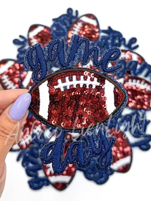 Navy game day football sticker adhesive patch stadium bag