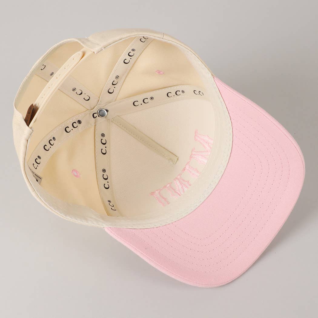 MINI Lettering Embroidery Two-Tone Baseball Cap For Kids