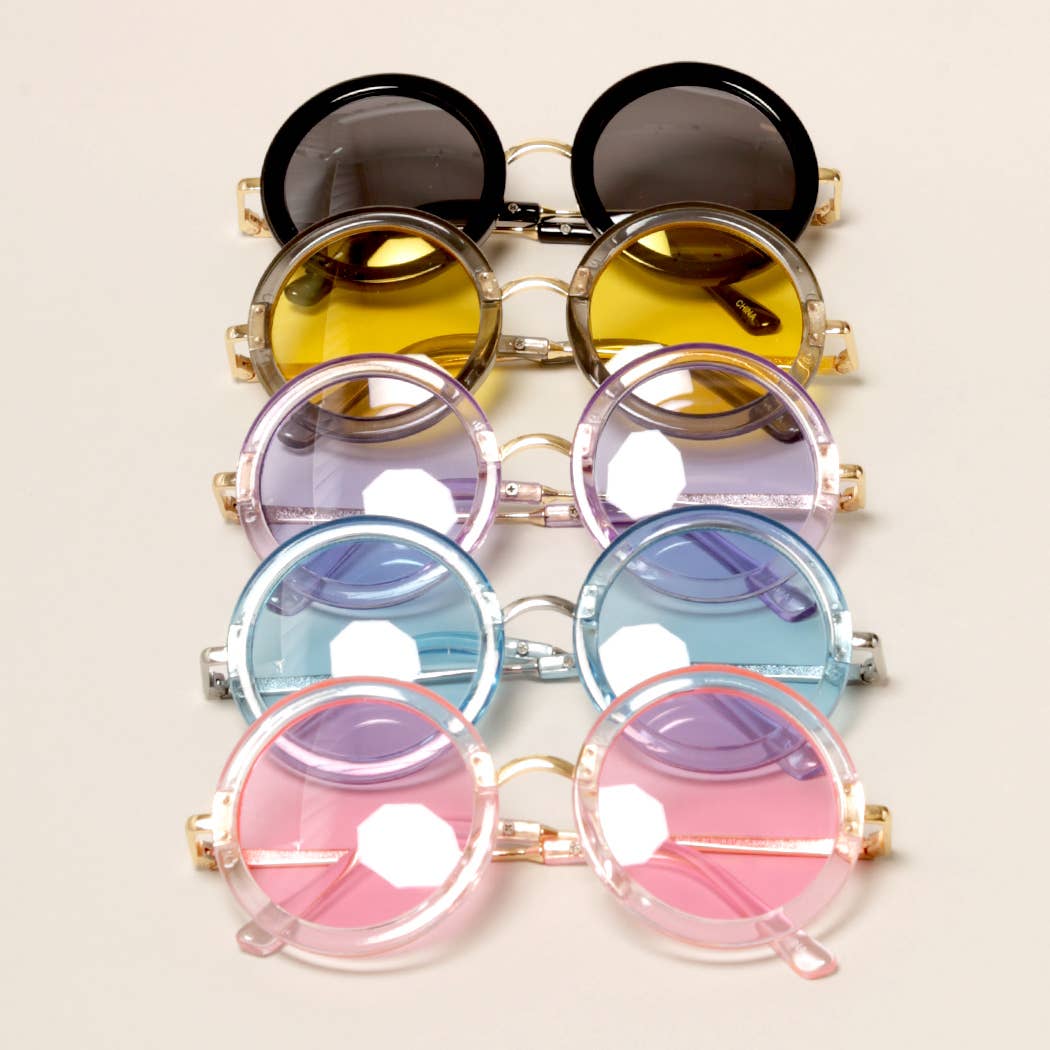 Kids Trendy Colorful Round Sunglasses