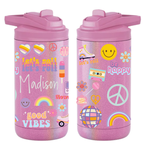 12oz Insulated Bottle - 70's Girl Power