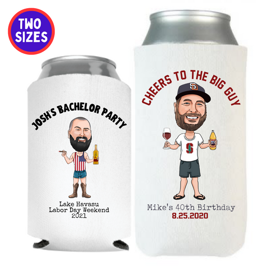 Caricature Can Coolers - Bachelor Party