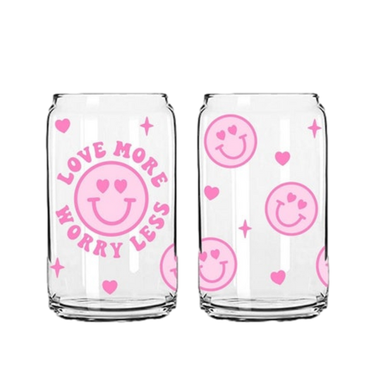 Glass Can - Pink Love More