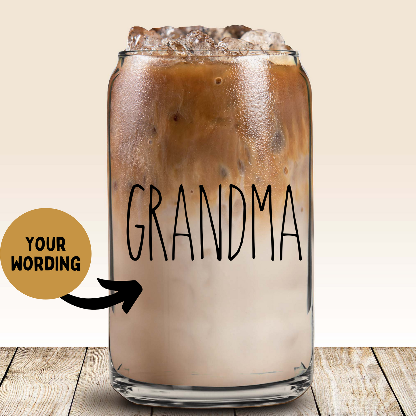 Glass Can - Personalized Wording