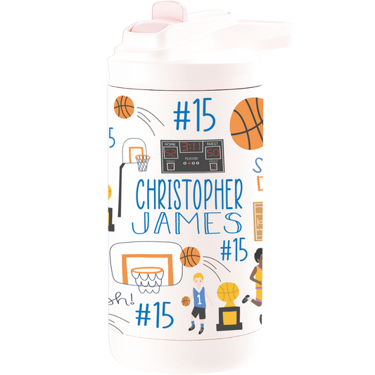 12oz Insulated Bottle - Basketball Tumbler