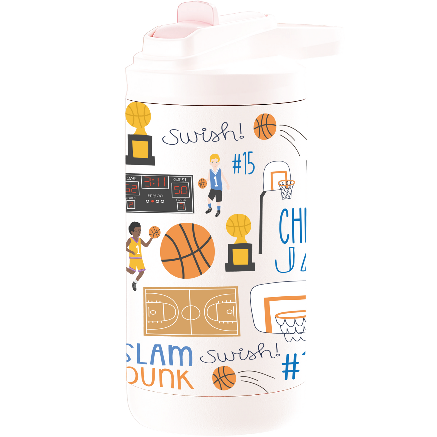 12oz Insulated Bottle - Basketball Tumbler