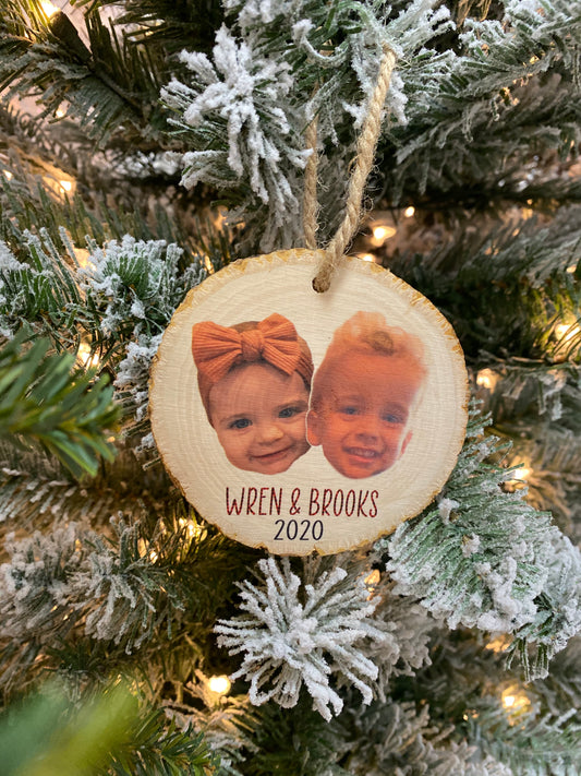 Wood Christmas Ornament - Kids Pic