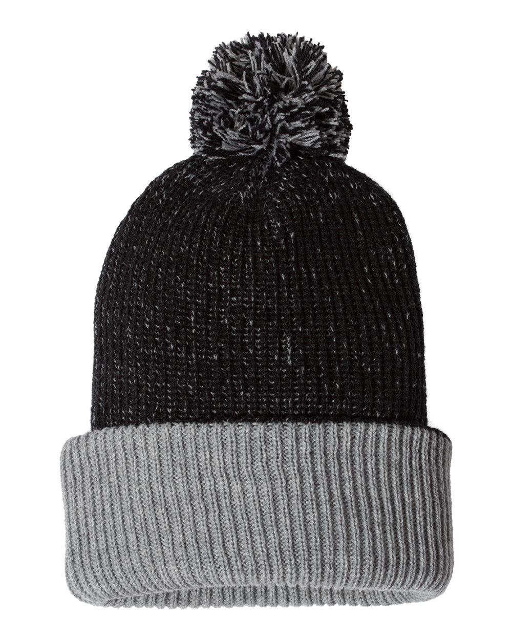 Knit Speckled Pom-Pom Beanie