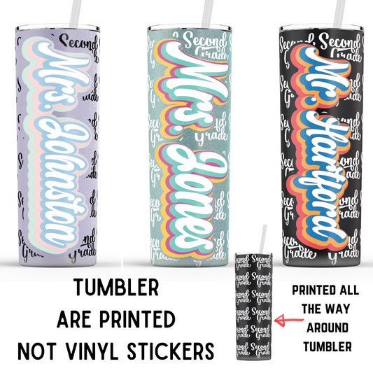 Skinny Tumbler - Retro Teacher