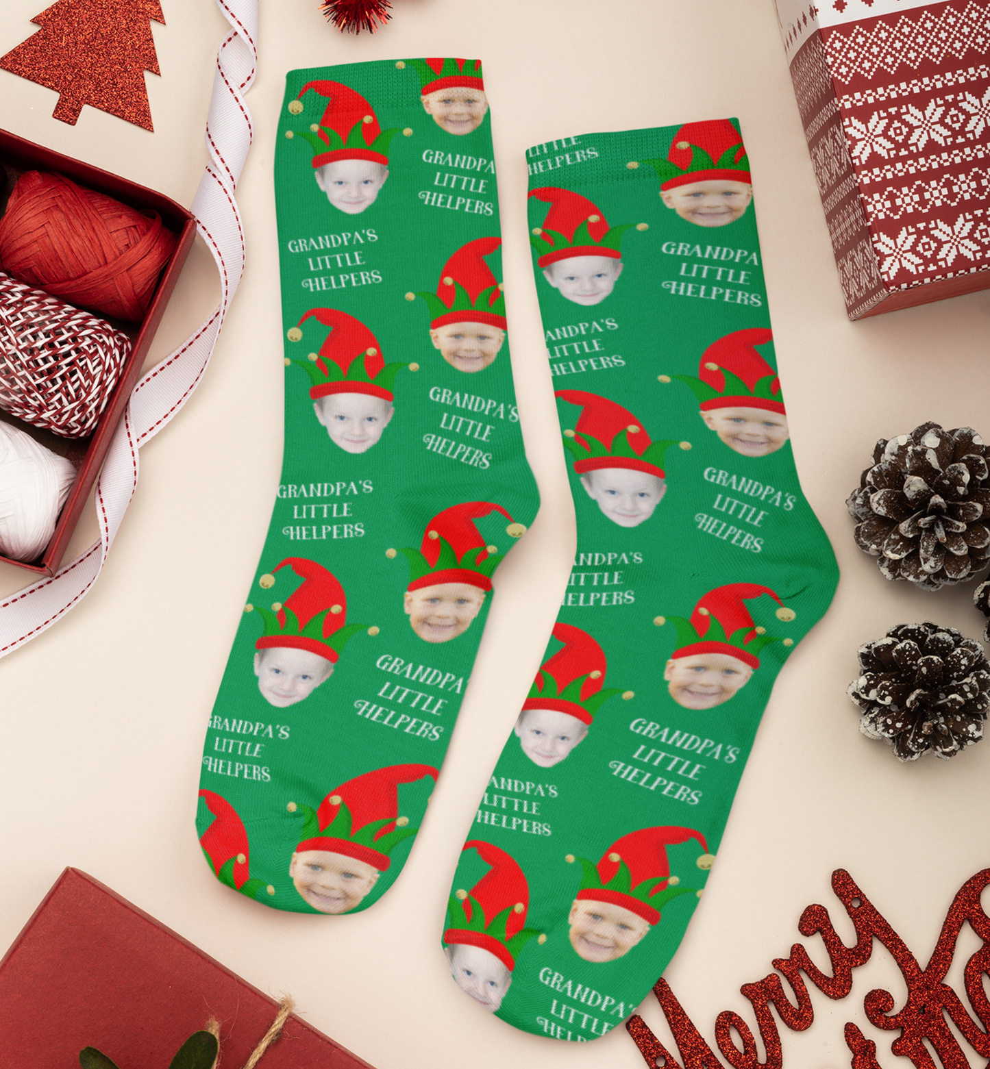 Christmas Socks - Grandpa's Little Helpers