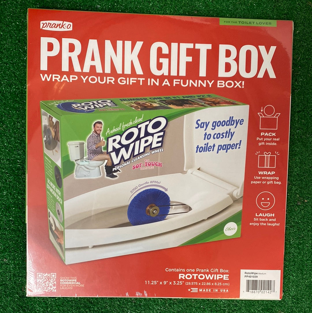  Prank Pack, Roto Wipe Prank Gift Box, Wrap Your Real Present in  a Funny Authentic Prank-O Gag Box