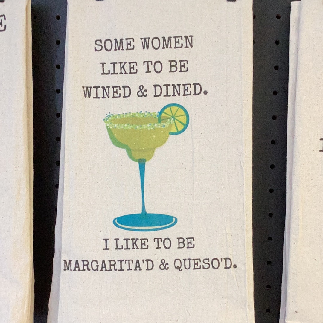 Margarita’d & queso’d  towel