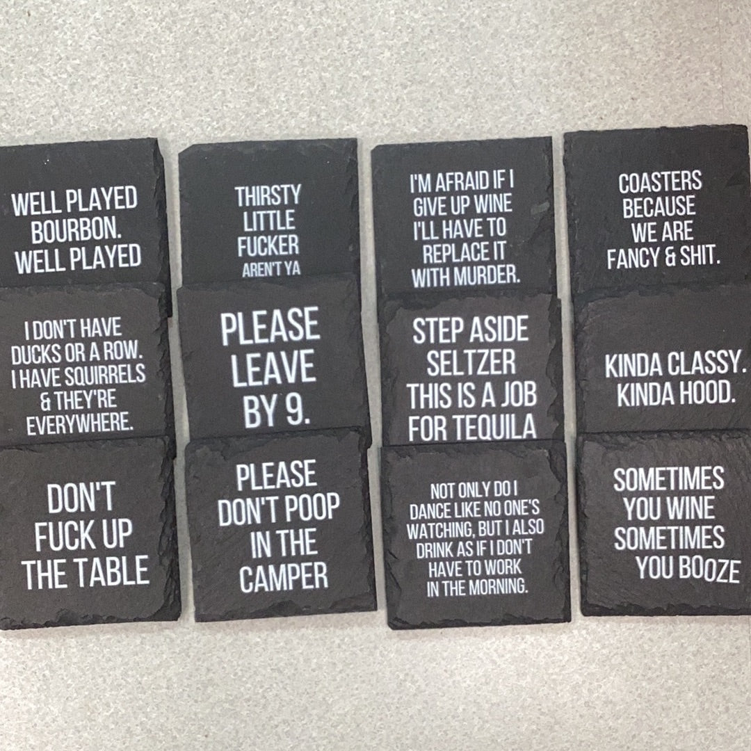Funny quote coasters