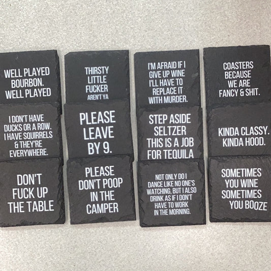 Funny quote coasters