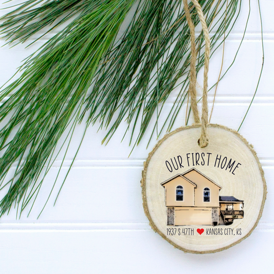 Wood Christmas Ornament - House